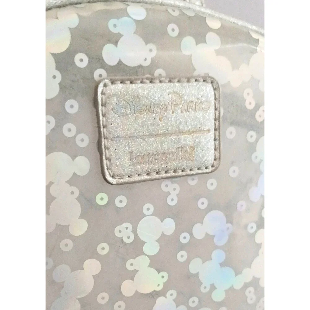 Disney Parks Loungefly Magic Mirror Metallic Mini Backpack Clear Holographic